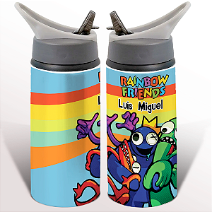 Garrafa Squeeze Rainbow Friends Personalizada com Nome