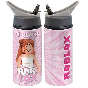 Garrafa Squeeze Roblox Personagens Menina Infantil Com Nome Personalizado