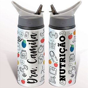 Garrafa Squeeze Nutrição Profissão Nutricionista Com Nome Personalizado
