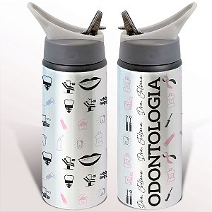 Garrafa Squeeze Odontologia Profissão Dentista Com Nome Personalizado
