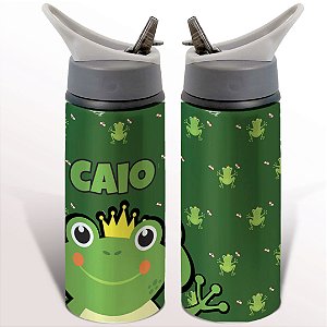 Garrafa Squeeze Sapo The Frog Sapinho Infantil Com Nome Personalizado