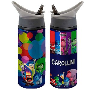 Garrafa Squeeze Divertidamente Desenho Infantil com Nome