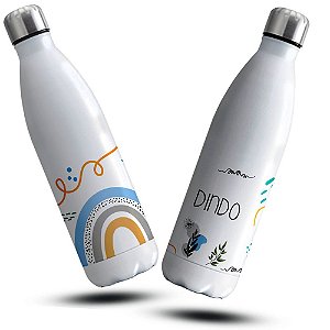 Garrafa Térmica Dindo Dinda Carinho Amor Boho Batismo