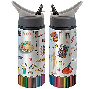 Garrafa Squeeze Professora de Artes Pintura Pintor Artista
