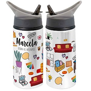 Garrafa Squeeze Designer de Interiores Profissão Design