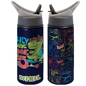 Garrafa Squeeze Dinossauro Skate