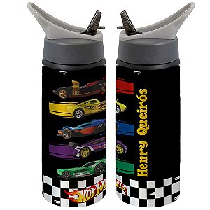Garrafa Hot Wheels Carros Corrida Squeeze Infantil