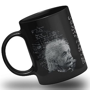 Caneca Albert Einstein Fisico Matemática Professor 100% Preta