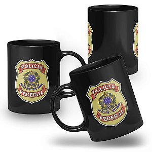 Caneca Polícia Federal 100% Preta