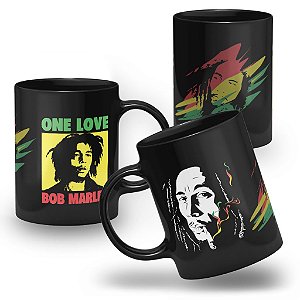 Caneca Bob Marley  Preto 100%