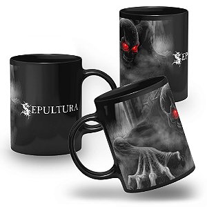 Caneca Sepultura 100% Preta Banda De Heavy Metal