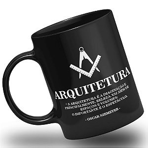 Caneca Profissão Arquiteto Arquitetura 100% Preto