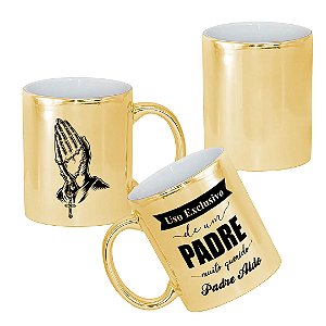 Caneca Uso Exclusivo De Um Padre Muito Querido Mão com Terço
