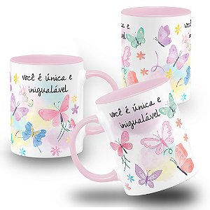 Caneca Borboletas Você é Única e Inigualável