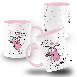 Caneca Ensinar é um Ato de Coragem Parabéns Pelo seu Dia