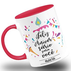 Caneca Feliz Aniversário Com Calendário