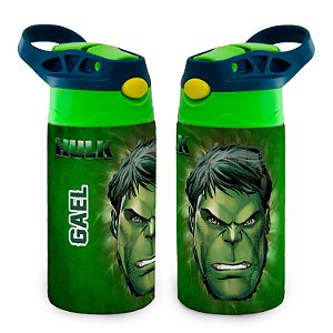 Garrafa Incrível Hulk Rosto Térmica Bico de Silicone com Nome