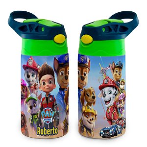 Garrafa Patrulha Canina Térmica Infantil Bico de Silicone com Nome