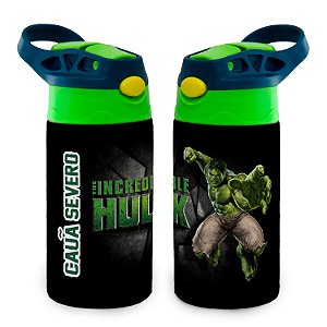 Garrafa Incrível Hulk Boneco Térmica Bico de Silicone com Nome