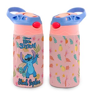 Garrafa Stitch Térmica Bico de Silicone com Nome