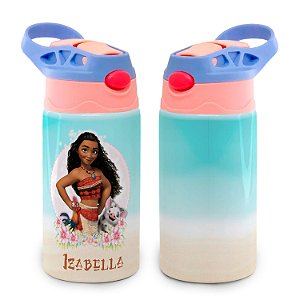 Garrafa Moana Praia Térmica Infantil Bico de Silicone com Nome