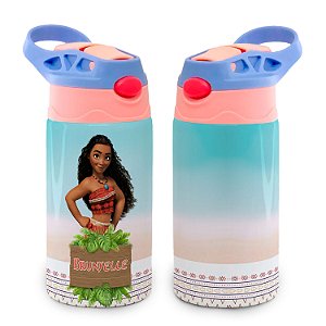 Garrafa Moana Nome Térmica Infantil Bico de Silicone com Nome