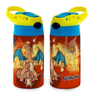 Garrafa Pokémon Charizard Térmica Bico de Silicone com Nome
