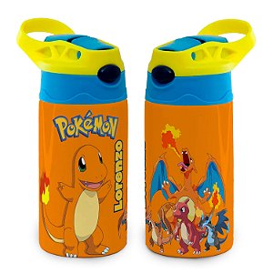 Garrafa Pokémon charmander Térmica Bico de Silicone com Nome