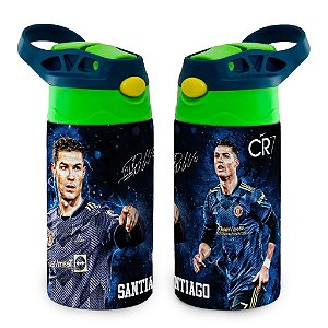 Garrafa  Cristiano CR7 Térmica Bico de Silicone com Nome