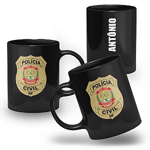 Caneca Polícia Civil do Estado do Distrito Federal 100% Preta