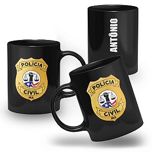 Caneca Polícia Civil do Estado do Maranhão 100% Preta