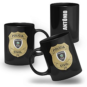 Caneca Polícia Civil do Estado de Paraíba 100% Preta