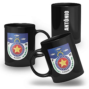 Caneca Polícia Militar do Estado de Alagoas 100% Preta