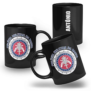 Caneca Polícia Militar do Estado da Bahia 100% Preta