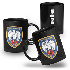 Caneca Polícia Militar do Estado do Espírito Santo 100% Preta