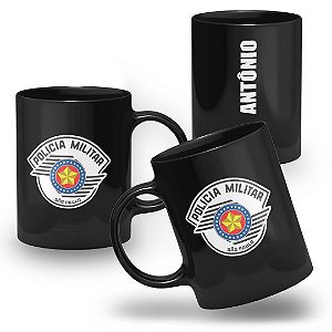 Caneca Polícia Militar do Estado de São Paulo 100% Preta