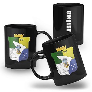 Caneca Polícia Militar do Estado de Sergipe 100% Preta