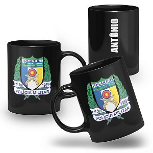 Caneca Polícia Militar do Estado de Tocantins 100% Preta