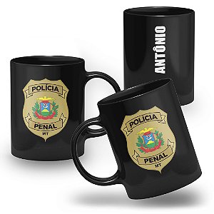 Caneca Polícia Penal do Estado de Mato Grosso 100% Preta