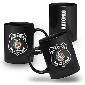 Caneca Polícia Penal do Estado do Pará 100% Preta