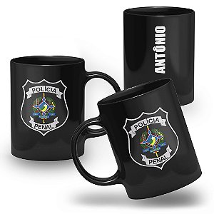 Caneca Polícia Penal do Estado de Rondônia 100% Preta