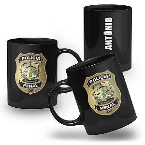 Caneca Polícia Penal do Estado do Distrito Federal 100% Preta