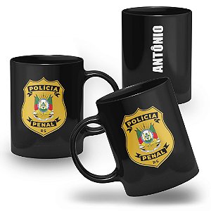 Caneca Polícia Penal do Estado do Rio Grande do Sul 100% Preta