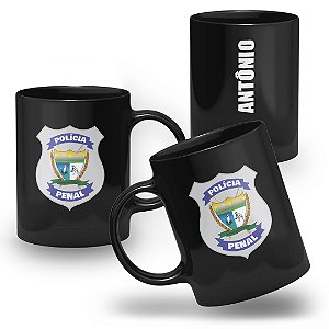 Caneca Polícia Penal do Estado de Roraima 100% Preta