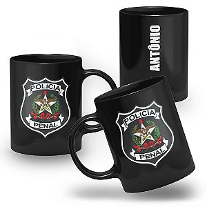 Caneca Polícia Penal do Estado de Santa Catarina 100% Preta