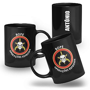 Caneca Operações Especiais do Rio de Janeiro Bope 100% Preta