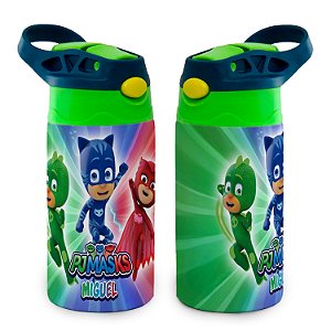 Garrafa PJ Masks Infantil Térmica Bico de Silicone com Nome