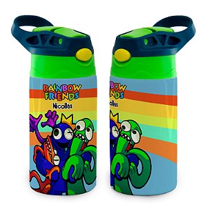 Garrafa Rainbow Friends Infantil Térmica Bico de Silicone com Nome
