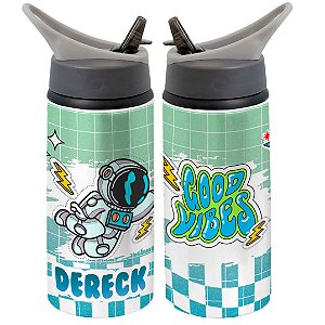 Garrafa Astronauta Teens Infantil Squeeze, Explore o Universo com Estilo