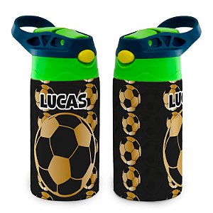 Garrafa Bola de Futebol Dourada Infantil Térmica